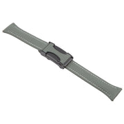 18mm Universal Slim Magnetic Buckle Genuine Leather Watch Band(Dark Green)