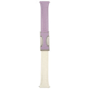 18mm Universal Slim Magnetic Buckle Genuine Leather Watch Band(Purple Beige)
