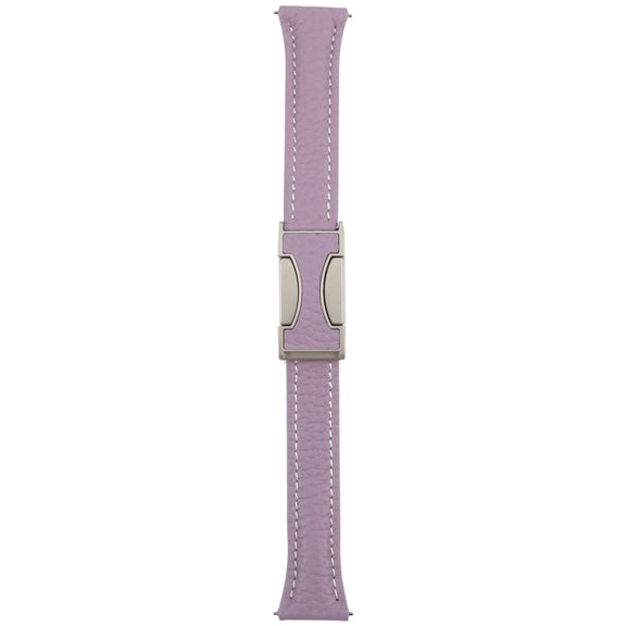 18mm Universal Slim Magnetic Buckle Genuine Leather Watch Band(Purple)
