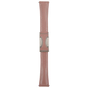 18mm Universal Slim Magnetic Buckle Genuine Leather Watch Band(Plain Weave Smoky Purple)