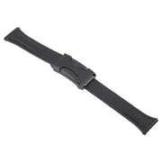 20mm Universal Slim Magnetic Buckle Genuine Leather Watch Band(Black)