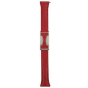 20mm Universal Slim Magnetic Buckle Genuine Leather Watch Band(Red)