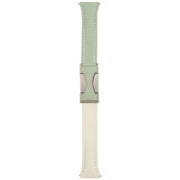 20mm Universal Slim Magnetic Buckle Genuine Leather Watch Band(Green Beige)