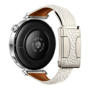 20mm Universal Slim Magnetic Buckle Genuine Leather Watch Band(Beige)