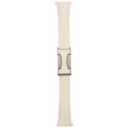 20mm Universal Slim Magnetic Buckle Genuine Leather Watch Band(Plain Weave Beige)