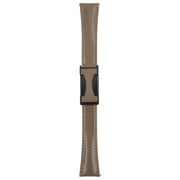 20mm Universal Slim Magnetic Buckle Genuine Leather Watch Band(Plain Weave Dark Grey)