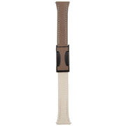 22mm Universal Slim Magnetic Buckle Genuine Leather Watch Band(Dark Brown Light Grey)