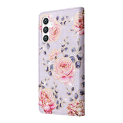 For Samsung Galaxy S25 5G Bronzing Painting RFID Leather Phone Case(Pastoral Rose)