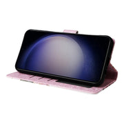 For Samsung Galaxy S25 5G Bronzing Painting RFID Leather Phone Case(Rose Flower)