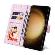 For Samsung Galaxy S25+ 5G Bronzing Painting RFID Leather Phone Case(Flowers World)