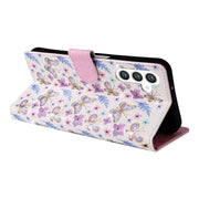 For Samsung Galaxy S25+ 5G Bronzing Painting RFID Leather Phone Case(Pansies)