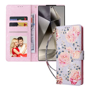 For Samsung Galaxy S25 Ultra 5G Bronzing Painting RFID Leather Phone Case(Pastoral Rose)