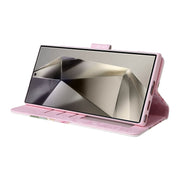 For Samsung Galaxy S25 Ultra 5G Bronzing Painting RFID Leather Phone Case(Rose Flower)