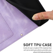 For Samsung Galaxy S25 5G Floral Pattern Leather Phone Case with Lanyard(Light Purple)