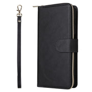 For Samsung Galaxy S25+ 5G 9-Card Slots Zipper Wallet Bag Leather Phone Case(Black)