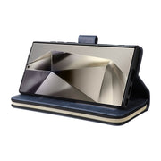 For Samsung Galaxy S25 Ultra 5G 9-Card Slots Zipper Wallet Bag Leather Phone Case(Blue)