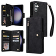 For Samsung Galaxy S25 5G Rivet Buckle 9 Cards Three Fold Leather Phone Case(Black) - Galaxy S25 5G Cases by PMC Jewellery | Online Shopping South Africa | PMC Jewellery | Buy Now Pay Later Mobicred