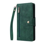 For Samsung Galaxy S25+ 5G Rivet Buckle 9 Cards Three Fold Leather Phone Case(Green)