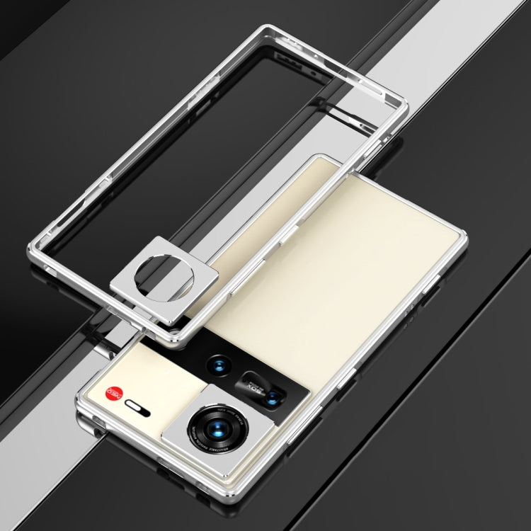 For ZTE nubia Z70 Ultra Aurora Series Lens Protector + Metal Frame Phone Case(Silver)