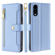 For Fujitsu Arrows We2 Sheep Texture Cross-body Zipper Wallet Leather Phone Case(Blue) - More Brand by PMC TechLife | Online Shopping South Africa | PMC TechLife | Buy Now Pay Later Mobicred
