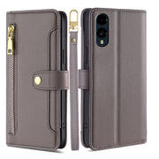 For Fujitsu Arrows We2 Sheep Texture Cross-body Zipper Wallet Leather Phone Case(Grey)