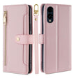 For Fujitsu Arrows We2 Sheep Texture Cross-body Zipper Wallet Leather Phone Case(Pink) - More Brand by PMC TechLife | Online Shopping South Africa | PMC TechLife | Buy Now Pay Later Mobicred