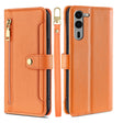 For Fujitsu Arrows We2 Plus Sheep Texture Cross-body Zipper Wallet Leather Phone Case(Orange) - More Brand by PMC TechLife | Online Shopping South Africa | PMC TechLife | Buy Now Pay Later Mobicred