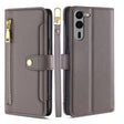 For Fujitsu Arrows We2 Plus Sheep Texture Cross-body Zipper Wallet Leather Phone Case(Grey) - More Brand by PMC TechLife | Online Shopping South Africa | PMC TechLife | Buy Now Pay Later Mobicred