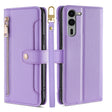 For Fujitsu Arrows We2 Plus Sheep Texture Cross-body Zipper Wallet Leather Phone Case(Purple) - More Brand by PMC TechLife | Online Shopping South Africa | PMC TechLife | Buy Now Pay Later Mobicred