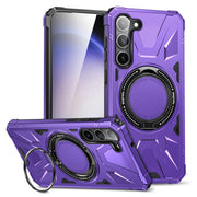 For Samsung Galaxy S25+ 5G MagSafe Magnetic Shockproof Phone Case with Ring Holder(Purple)