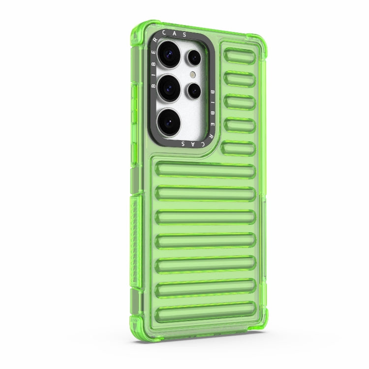 For Samsung Galaxy S25 Ultra 5G High Transparency TPU Hybrid PC Airbag Phone Case(Transparent Green)