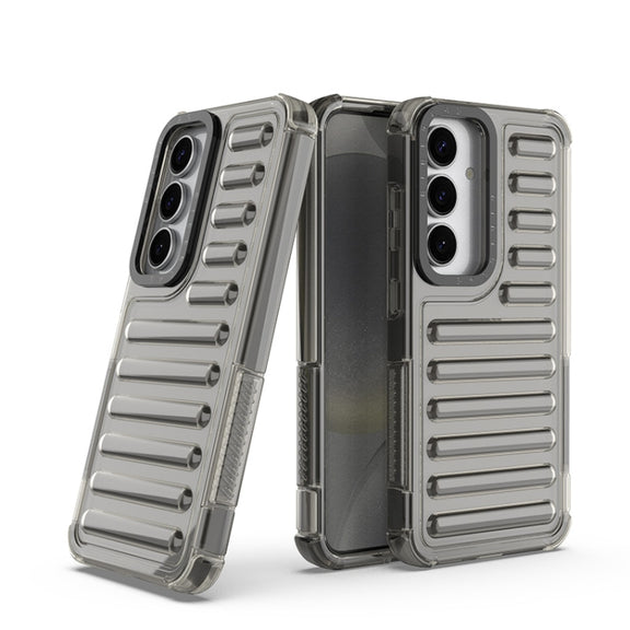 For Samsung Galaxy S25 5G High Transparency TPU Hybrid PC Airbag Phone Case(Transparent Black)
