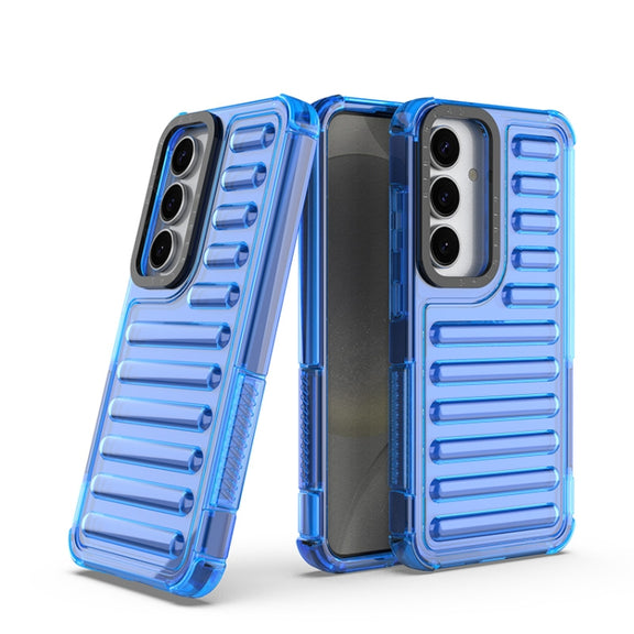 For Samsung Galaxy S25 5G High Transparency TPU Hybrid PC Airbag Phone Case(Transparent Blue)