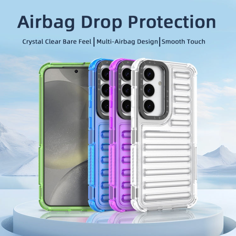 For Samsung Galaxy S25+ 5G High Transparency TPU Hybrid PC Airbag Phone Case(Peach Red)