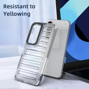 For Samsung Galaxy S25+ 5G High Transparency TPU Hybrid PC Airbag Phone Case(Peach Red)
