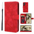 For Samsung Galaxy S25 Ultra 5G Skin Feel Geometric Lines Leather Phone Case(Red) - Galaxy S25 Ultra 5G Cases by PMC TechLife | Online Shopping South Africa | PMC TechLife | Buy Now Pay Later Mobicred
