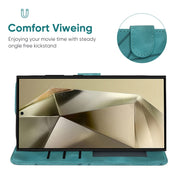 For Samsung Galaxy S25 Ultra 5G Skin Feel Geometric Lines Leather Phone Case(Green)
