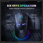 ONIKUMA CW929 RGB 6400DPI Wired Mouse(Black)