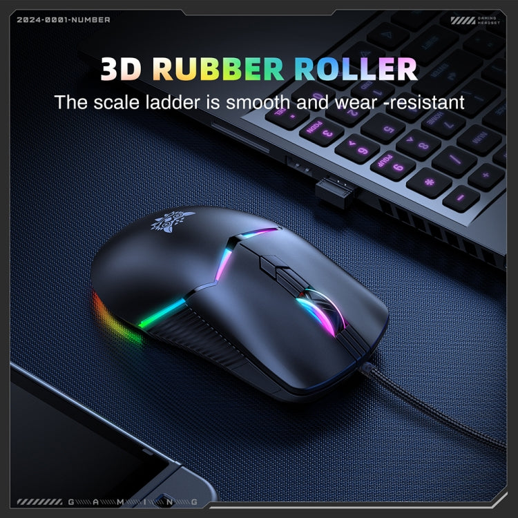ONIKUMA CW929 RGB 6400DPI Wired Mouse(Black)