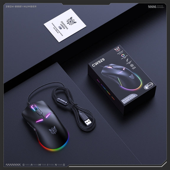 ONIKUMA CW929 RGB 6400DPI Wired Mouse(Black)