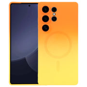 For Samsung Galaxy S25 Ultra 5G Liquid TPU Silicone Gradient MagSafe Phone Case(Orange Yellow)