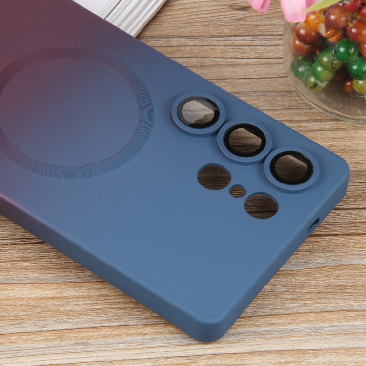For Samsung Galaxy S25 Ultra 5G Liquid TPU Silicone Gradient MagSafe Phone Case(Blue Purple)