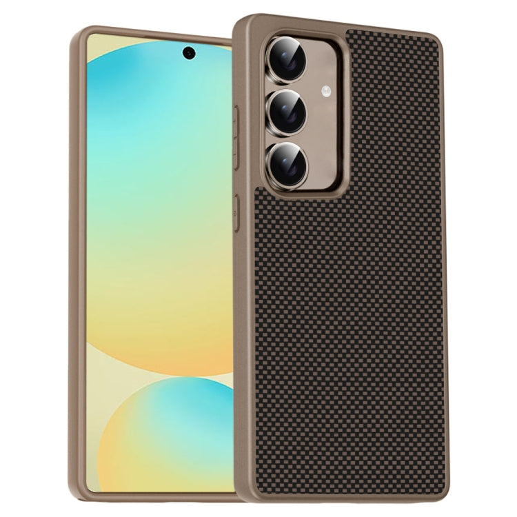 For Samsung Galaxy S25+ 5G Pita Series TPU + PC Texture Phone Case(Gold)