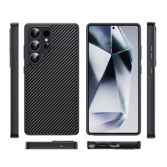 For Samsung Galaxy S25+ 5G Pita Series TPU + PC Texture Phone Case(Black)