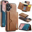 For iPhone 16 DG.MING M6 Series RFID Tri-fold Card Bag Removable Leather Phone Case(Brown) - free shipping - PMC Jewellery - Order now!
