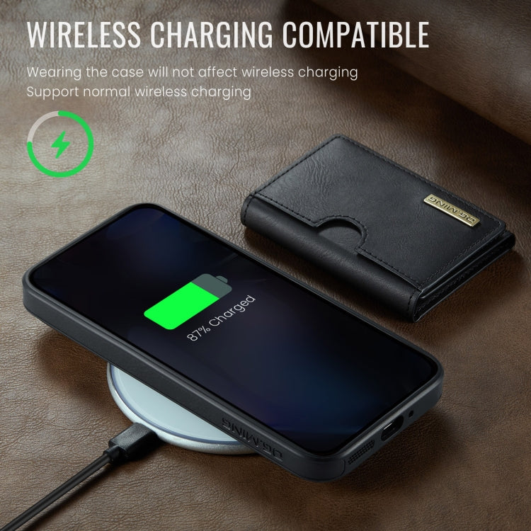 For Google Pixel 9 Pro XL DG.MING M6 Series RFID Tri-fold Card Bag Removable Leather Phone Case(Black)