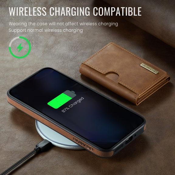 For Google Pixel 9 Pro XL DG.MING M6 Series RFID Tri-fold Card Bag Removable Leather Phone Case(Brown)
