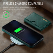For Google Pixel 9 Pro XL DG.MING M6 Series RFID Tri-fold Card Bag Removable Leather Phone Case(Green)