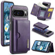 For Google Pixel 9 Pro XL DG.MING M6 Series RFID Tri-fold Card Bag Removable Leather Phone Case(Purple) - Google Cases by DG.MING | Online Shopping South Africa | PMC TechLife | Buy Now Pay Later Mobicred