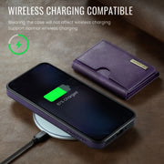 For Google Pixel 9 Pro XL DG.MING M6 Series RFID Tri-fold Card Bag Removable Leather Phone Case(Purple)